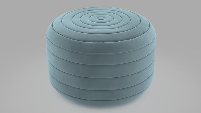 Velour Pouf 3D model 6