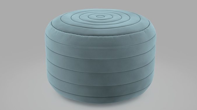 Velour Pouf 3D model 4