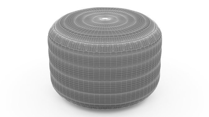 Velour Pouf 3D model 7