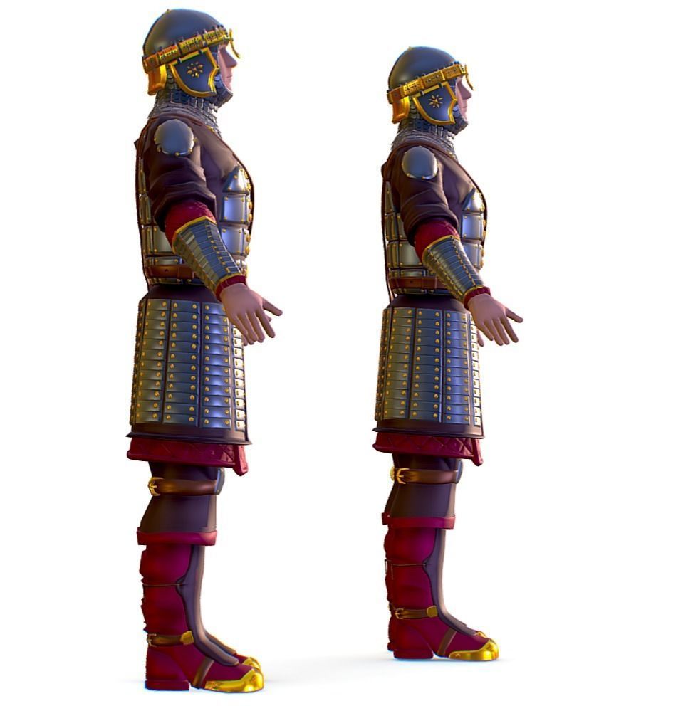 Subdivision 3D Men The Light Knight Low-poly 3D model_9