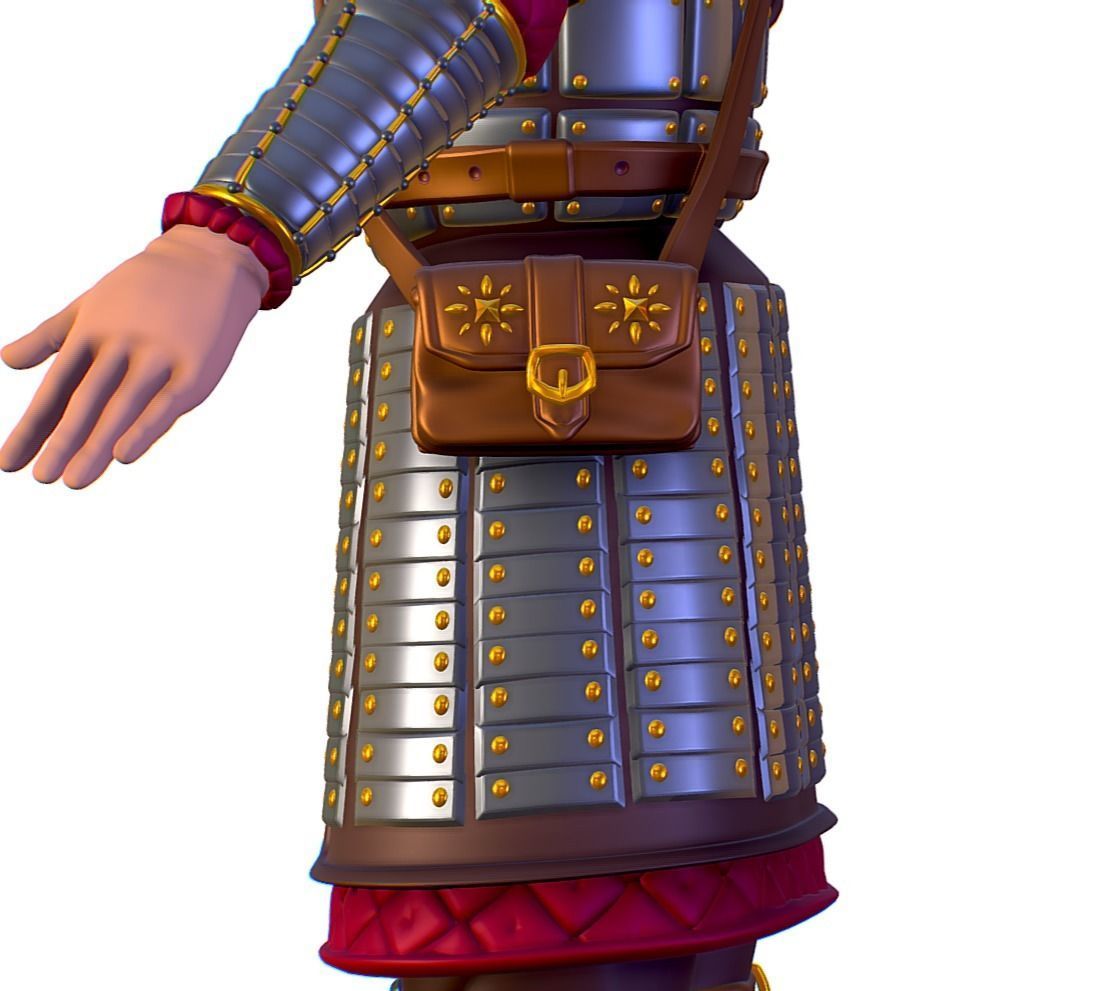 Subdivision 3D Men The Light Knight Low-poly 3D model_14