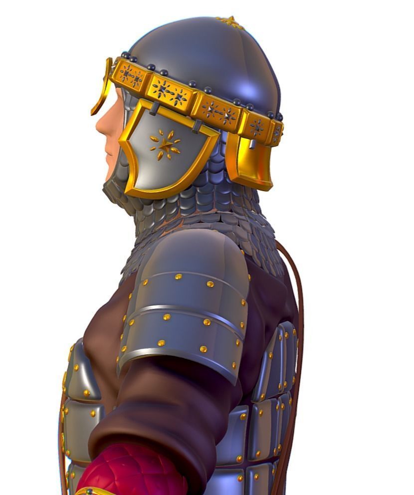 Subdivision 3D Men The Light Knight Low-poly 3D model_10