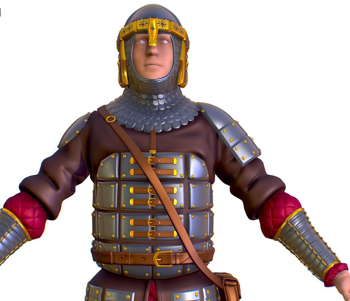 Subdivision 3D Men The Light Knight Low-poly 3D model_3