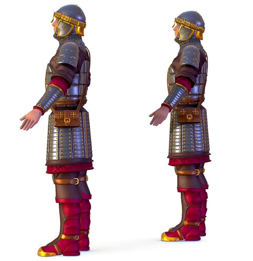 Subdivision 3D Men The Light Knight Low-poly 3D model_15