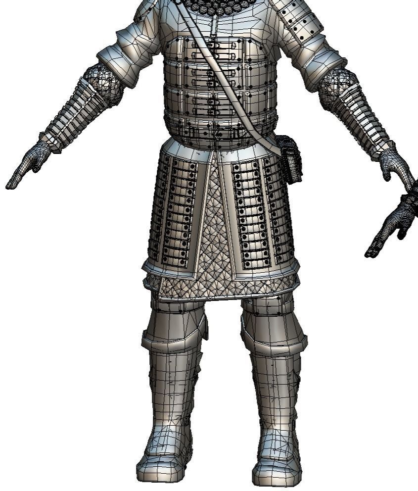 Subdivision 3D Men The Light Knight Low-poly 3D model_16