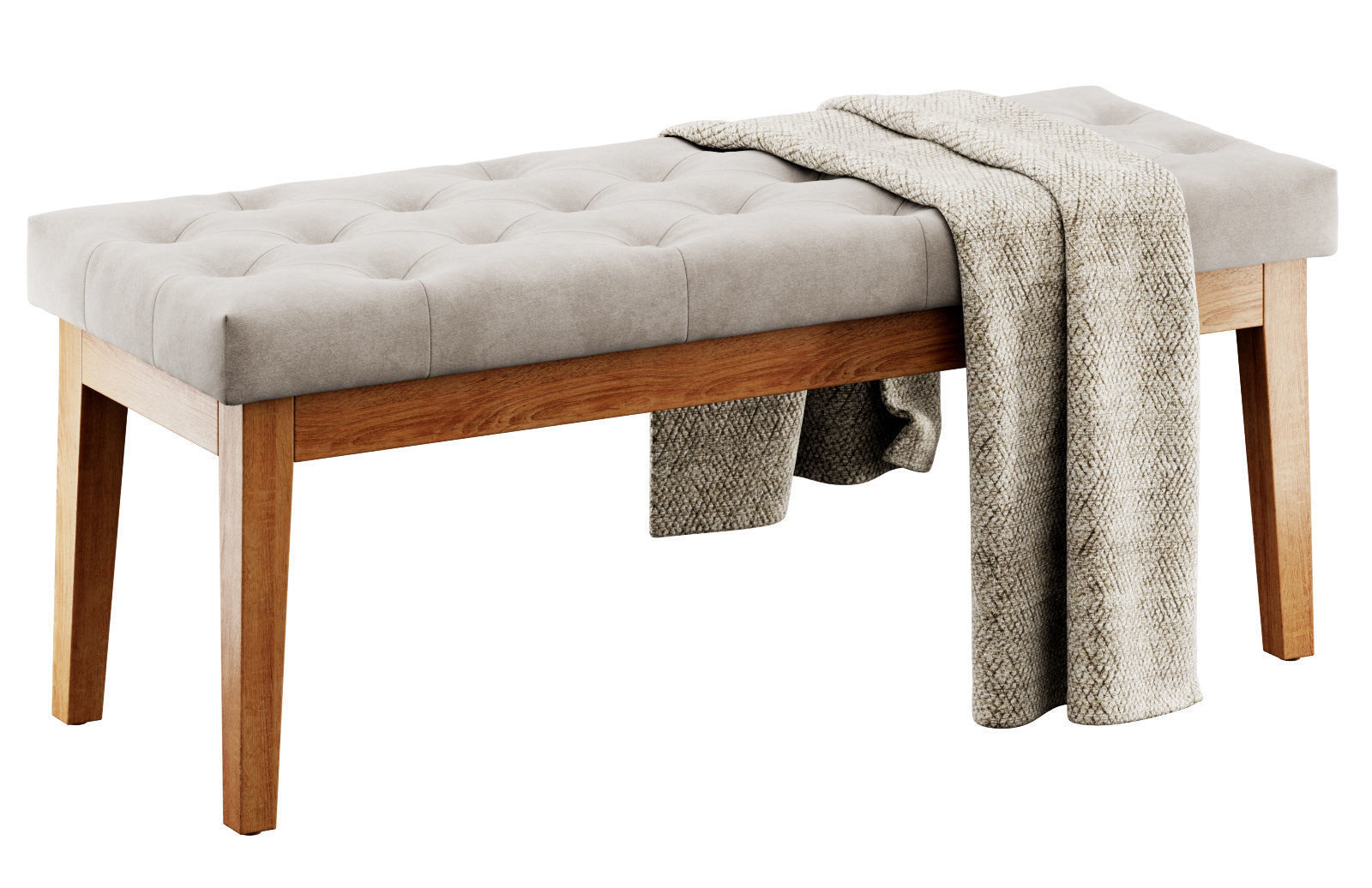 Entryway Wood Bench by HUIMO 3D model_9