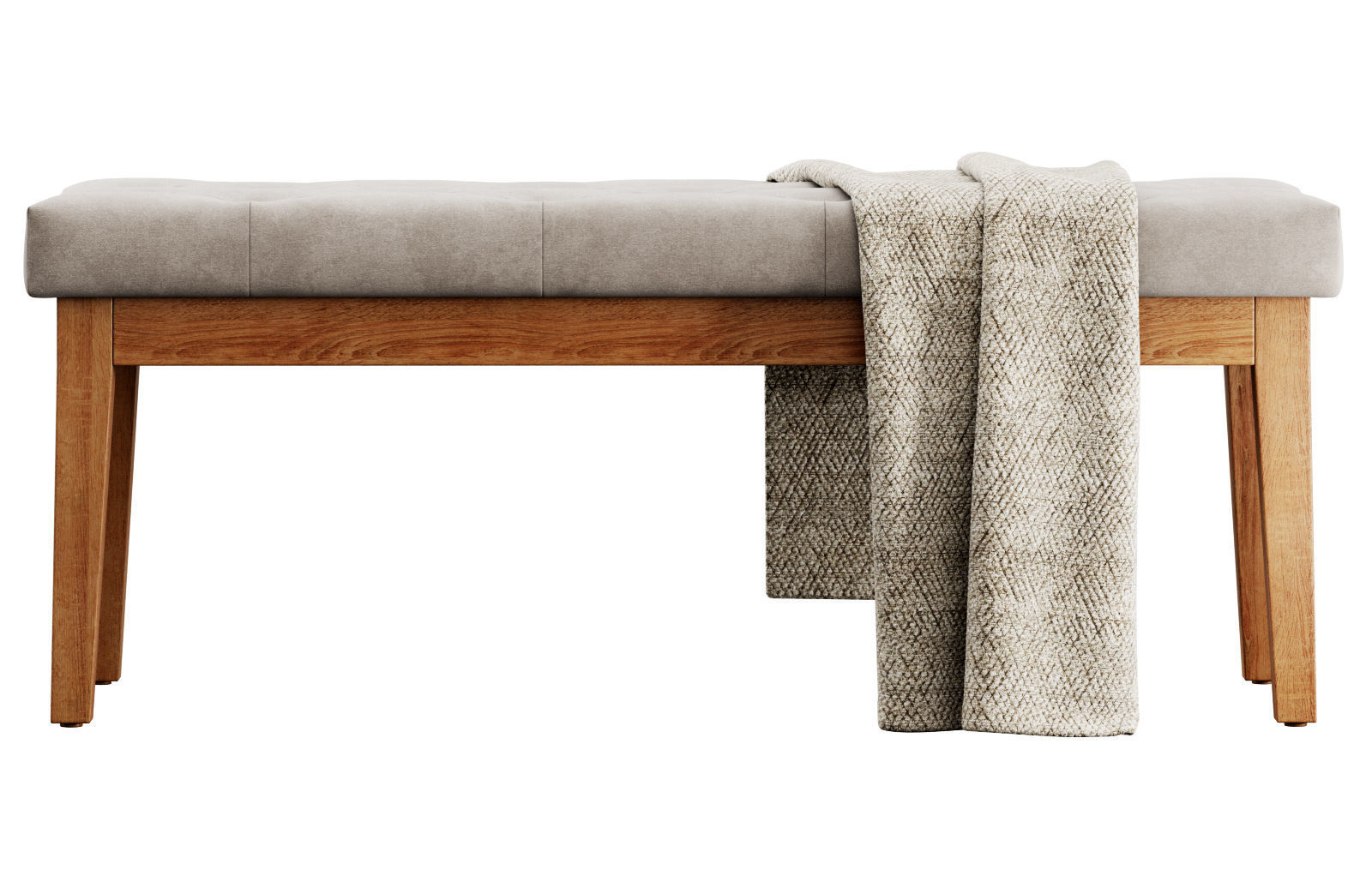 Entryway Wood Bench by HUIMO 3D model_17