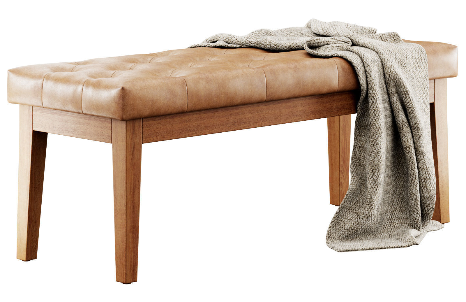 Entryway Wood Bench by HUIMO 3D model_8