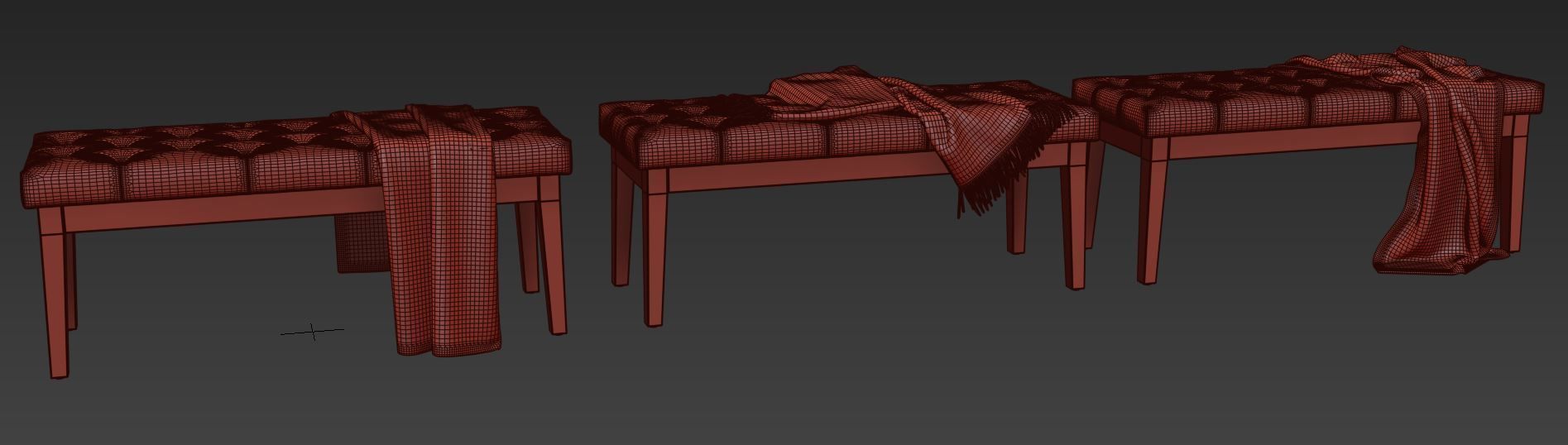 Entryway Wood Bench by HUIMO 3D model_12