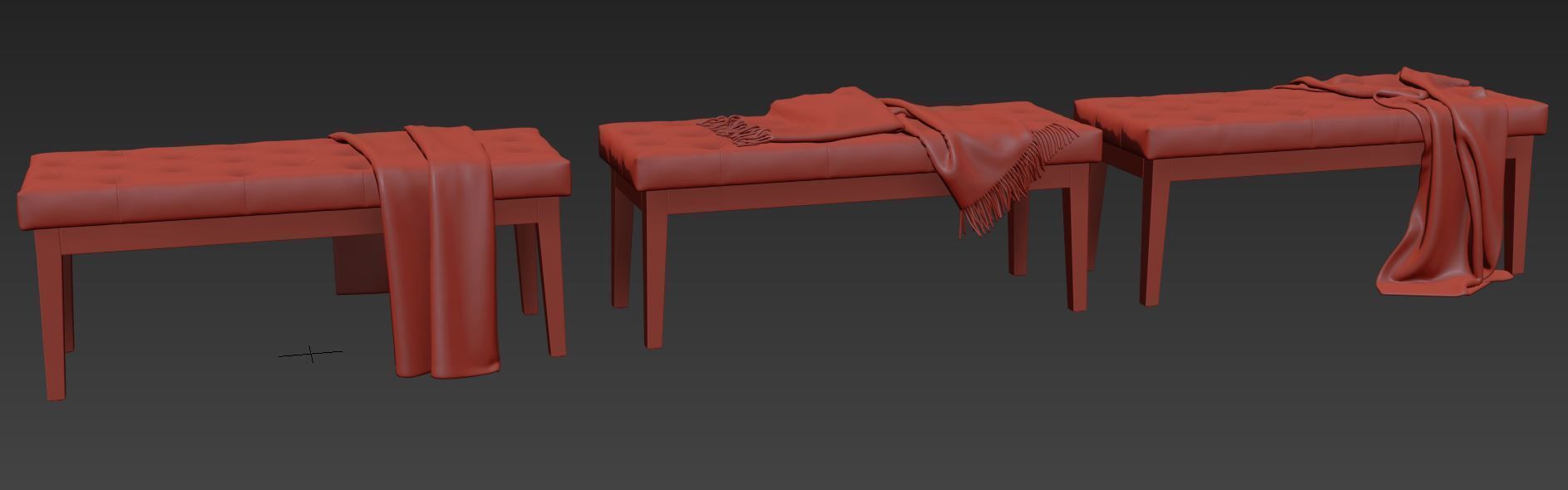 Entryway Wood Bench by HUIMO 3D model_11