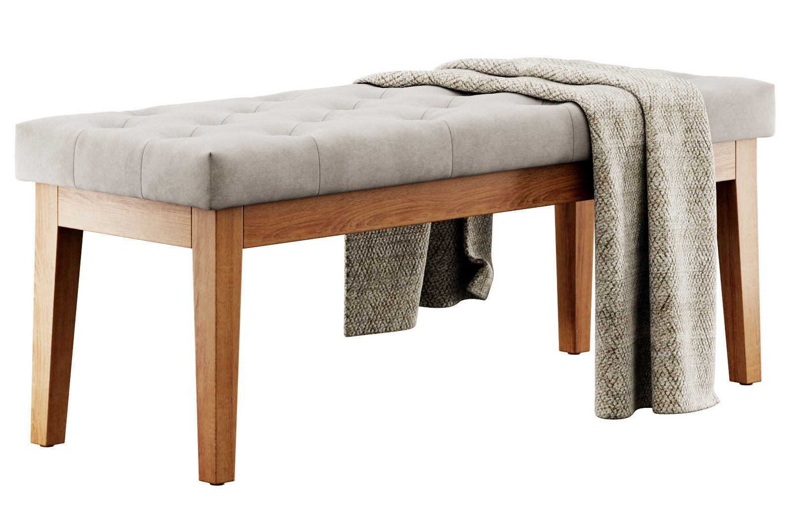 Entryway Wood Bench by HUIMO 3D model_15