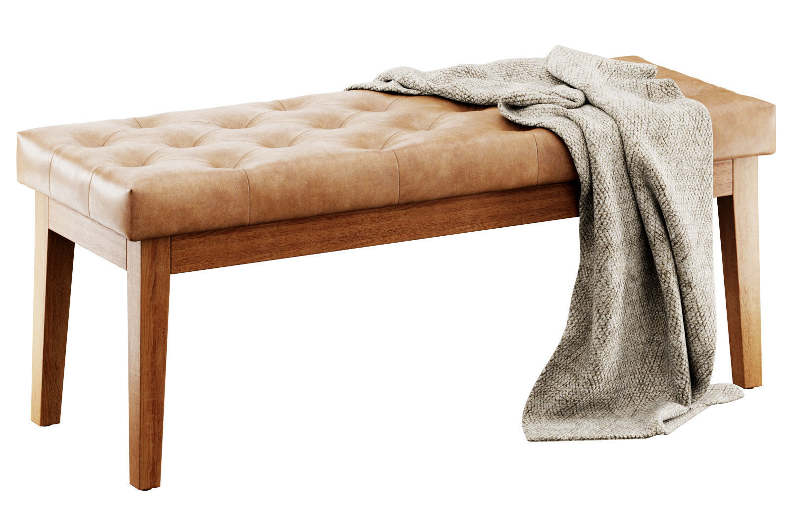 Entryway Wood Bench by HUIMO 3D model_13