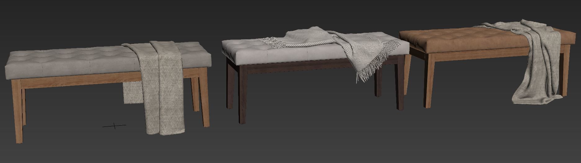 Entryway Wood Bench by HUIMO 3D model_10