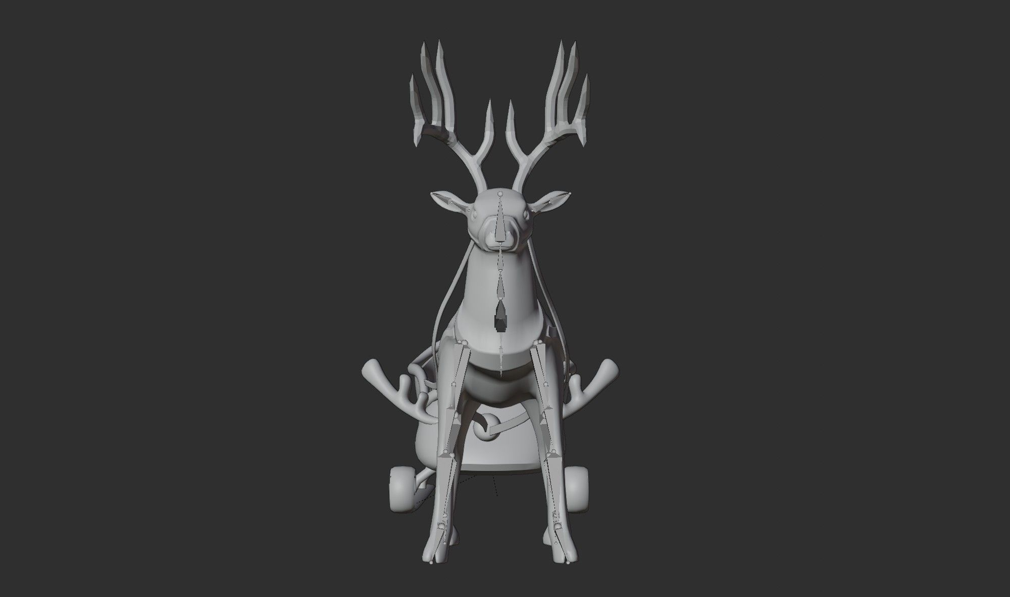 Merry christmas and happ new year reindeer with sleigh 3D model_7