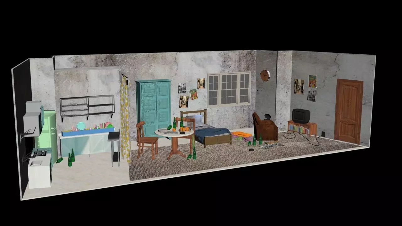 Theater room with furniture in it Free 3D model