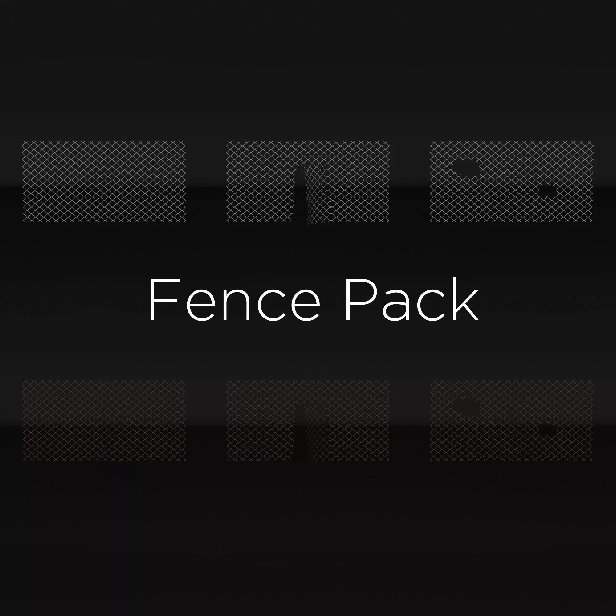 Fence Pack Low-poly 3D model_0