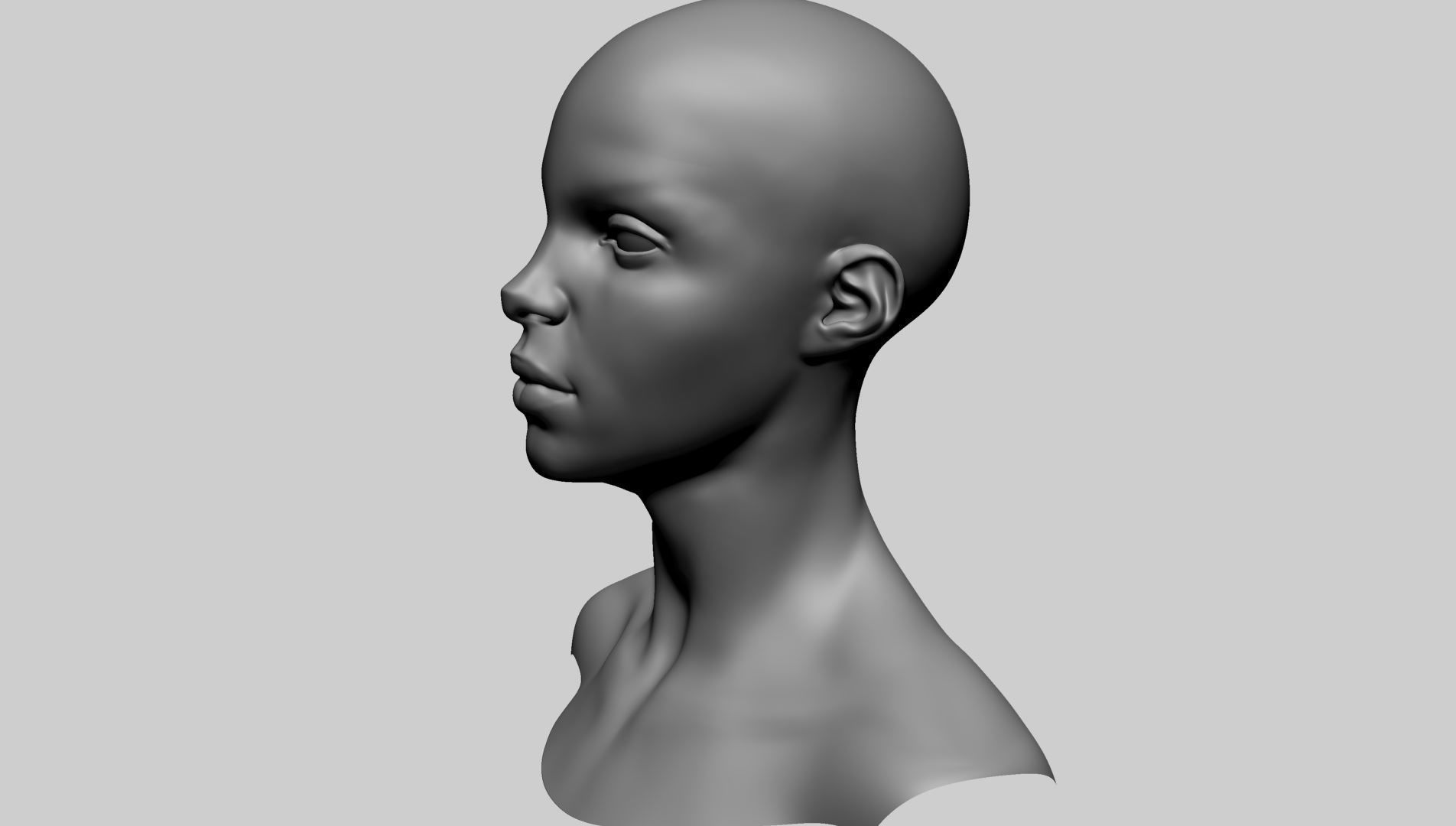 Stylized Female Head C 3D model_5