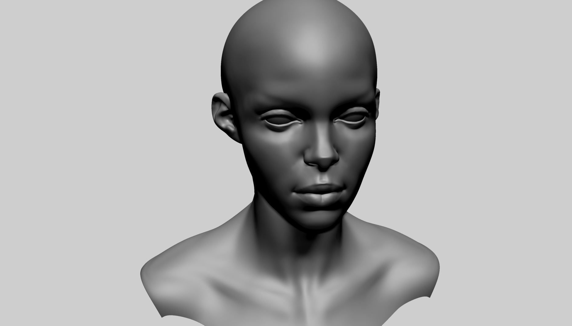 Stylized Female Head C 3D model_7
