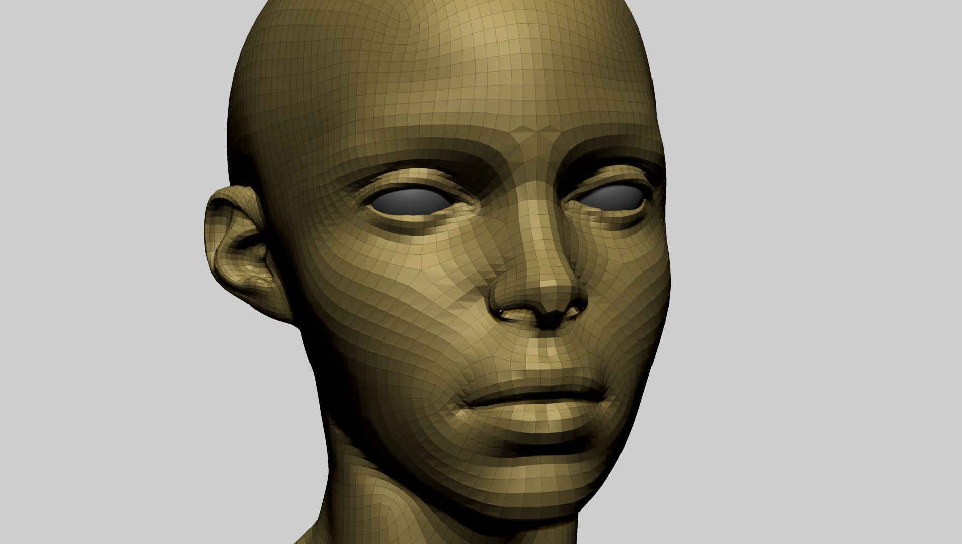 Stylized Female Head C 3D model_10