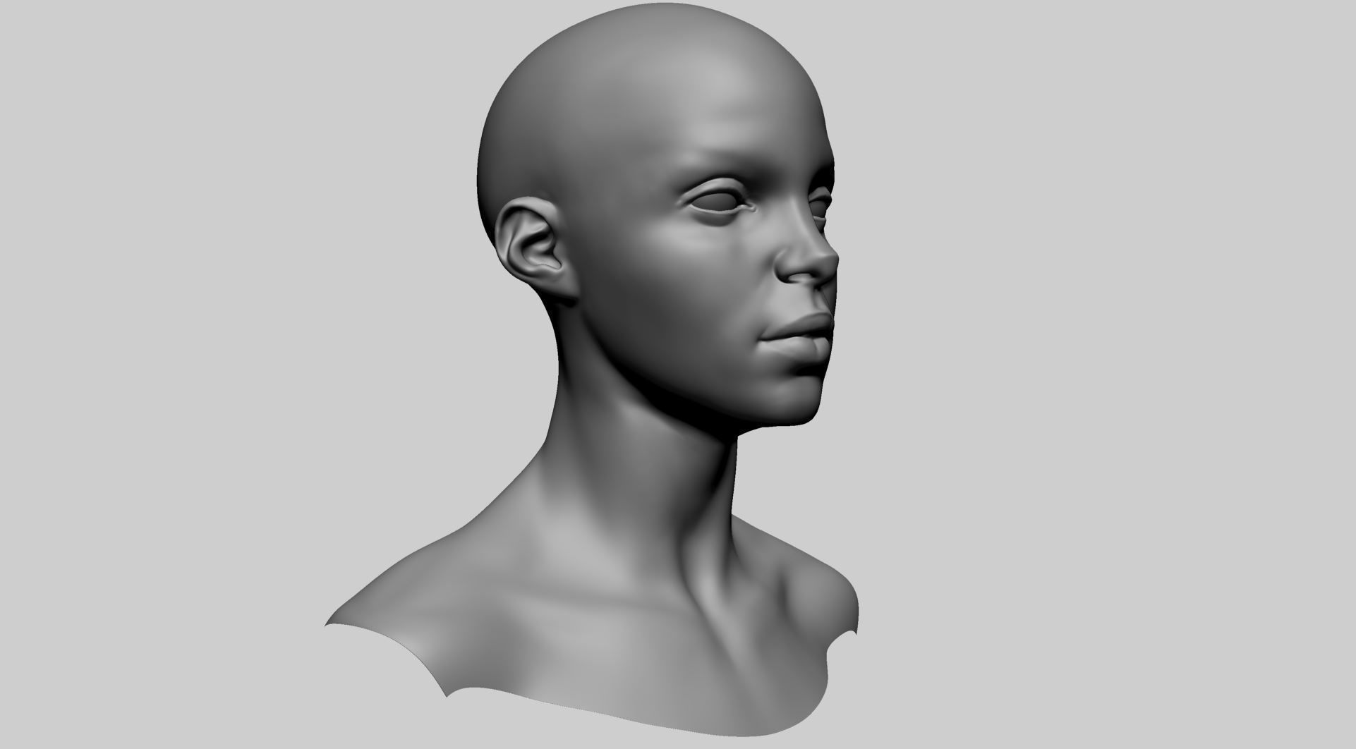 Stylized Female Head C 3D model_1