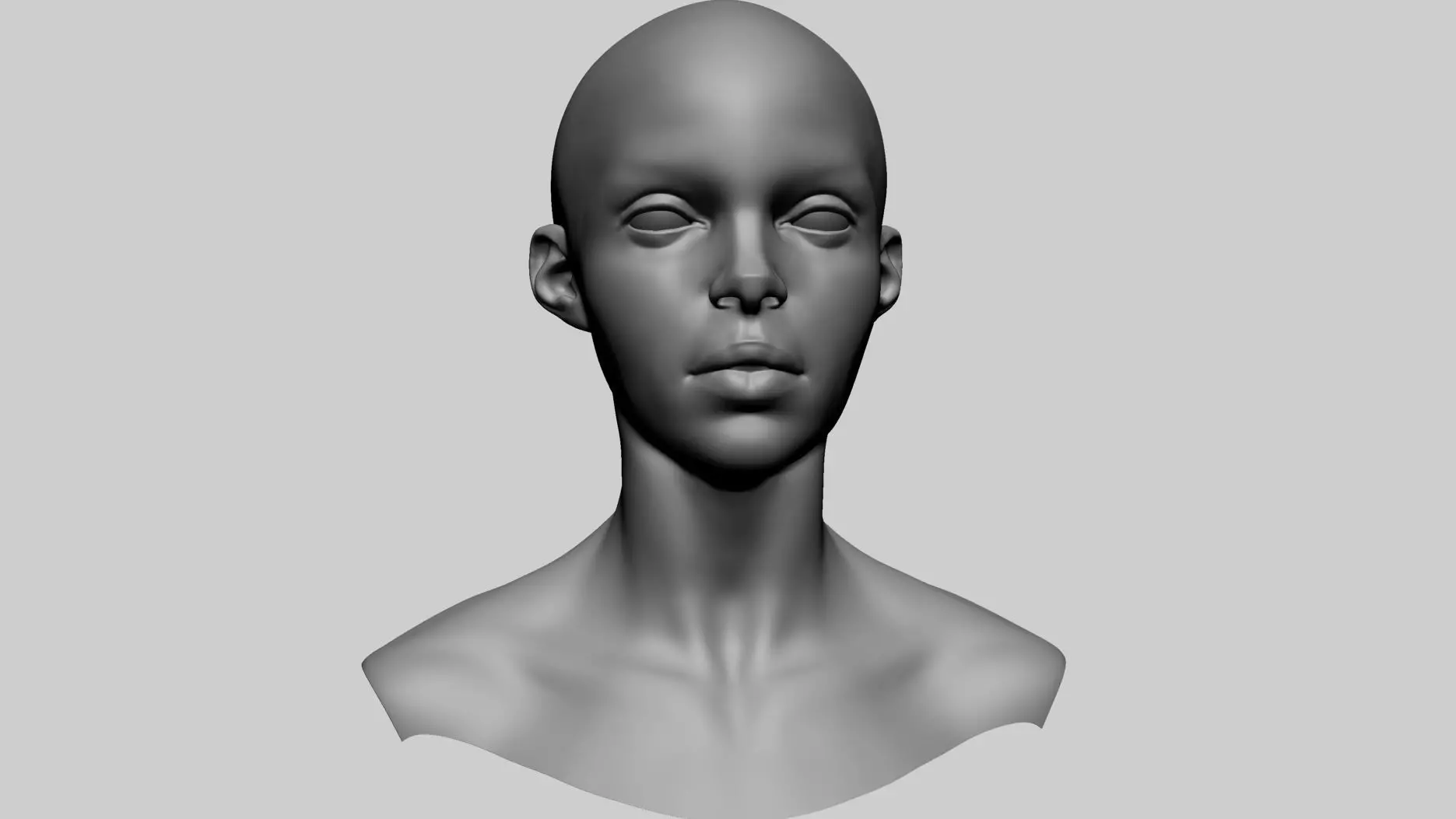 Stylized Female Head C 3D model_0