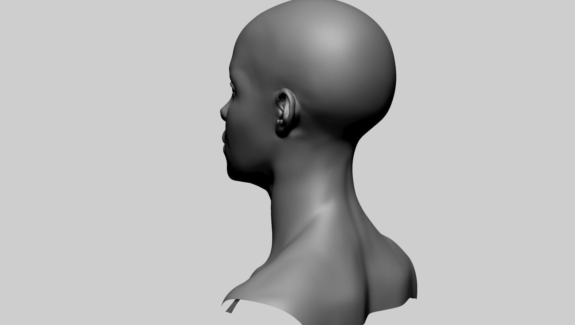 Stylized Female Head C 3D model_4