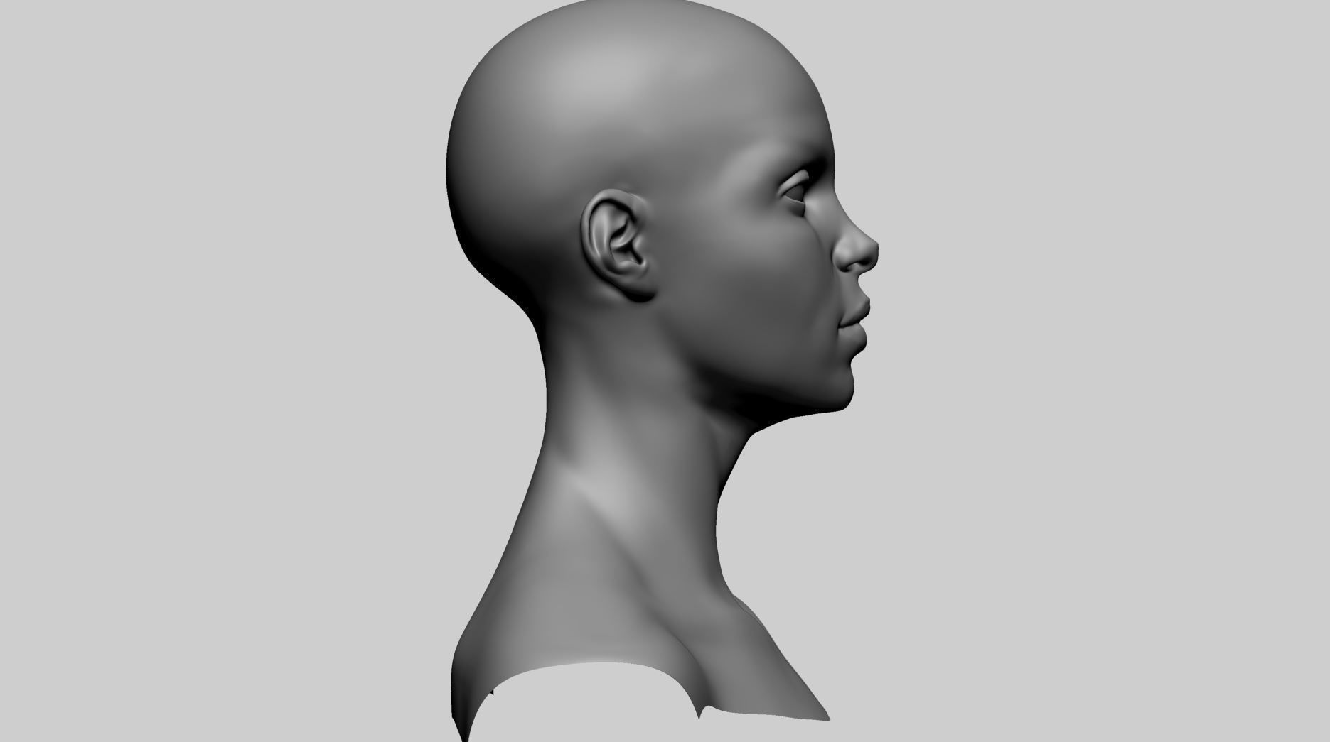 Stylized Female Head C 3D model_2