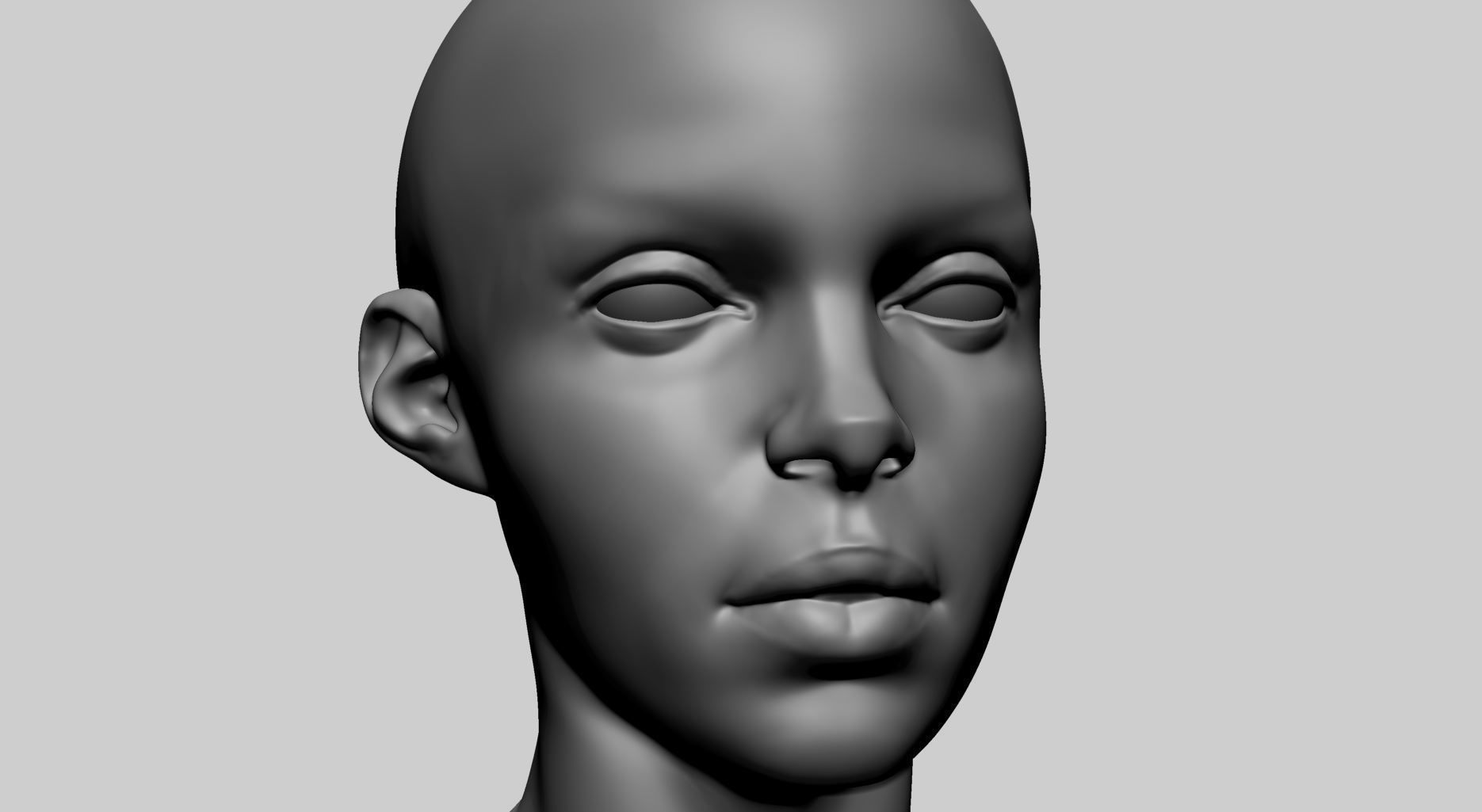 Stylized Female Head C 3D model_8