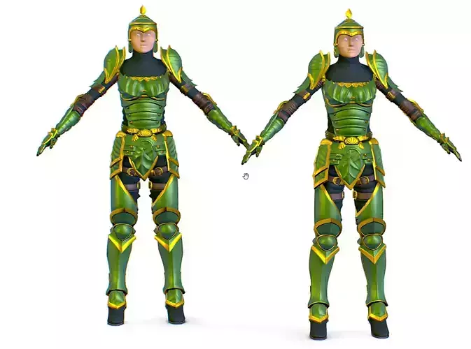 Subdivision 3D Women The Knight in Green
