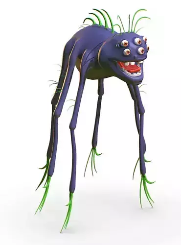 Hi-Poly Subdivision 3D Model Spider Low-poly 3D model