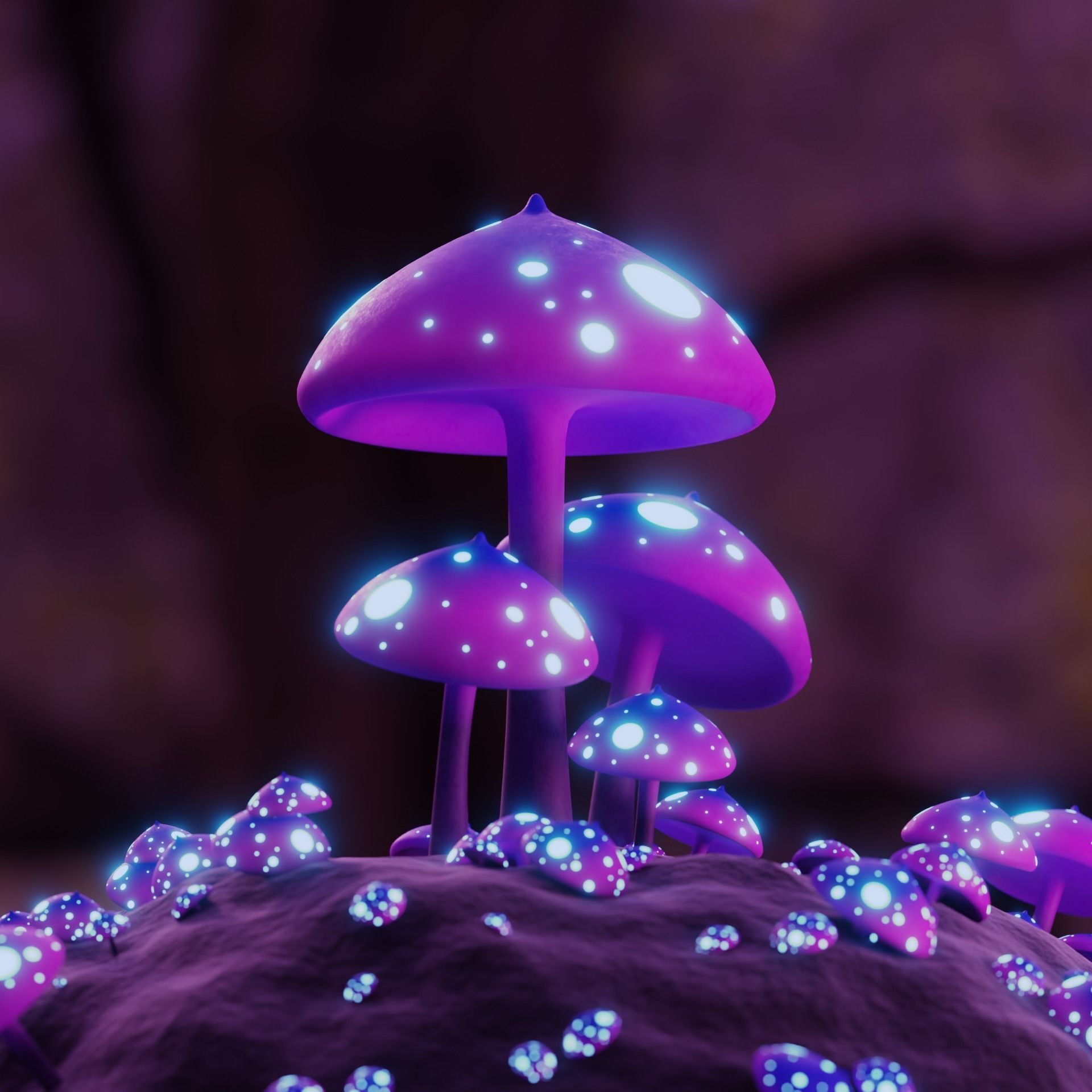 Glowing Mushroom 3D model_3