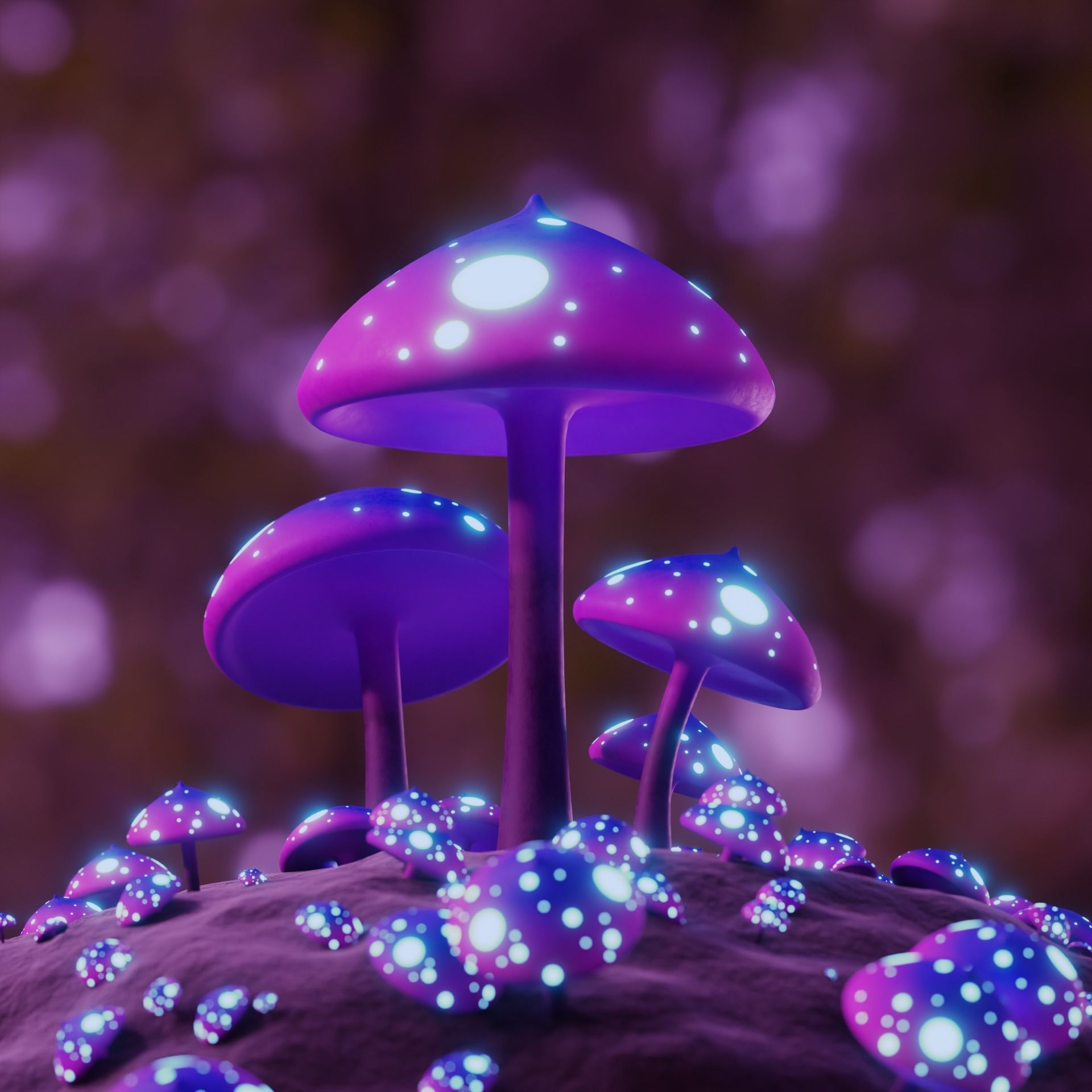 Glowing Mushroom 3D model_1