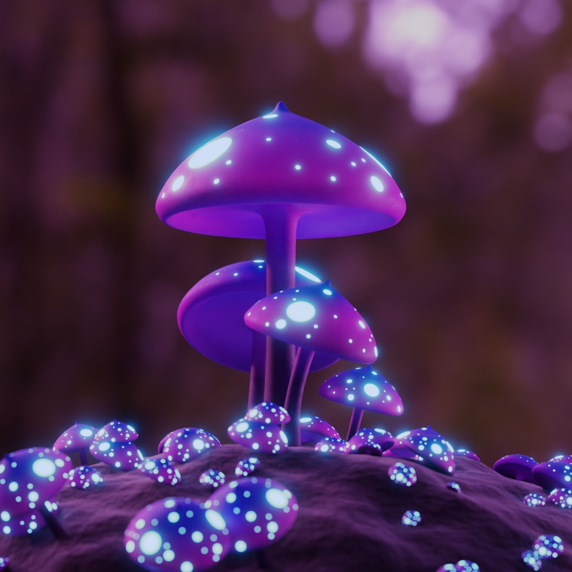 Glowing Mushroom 3D model_2