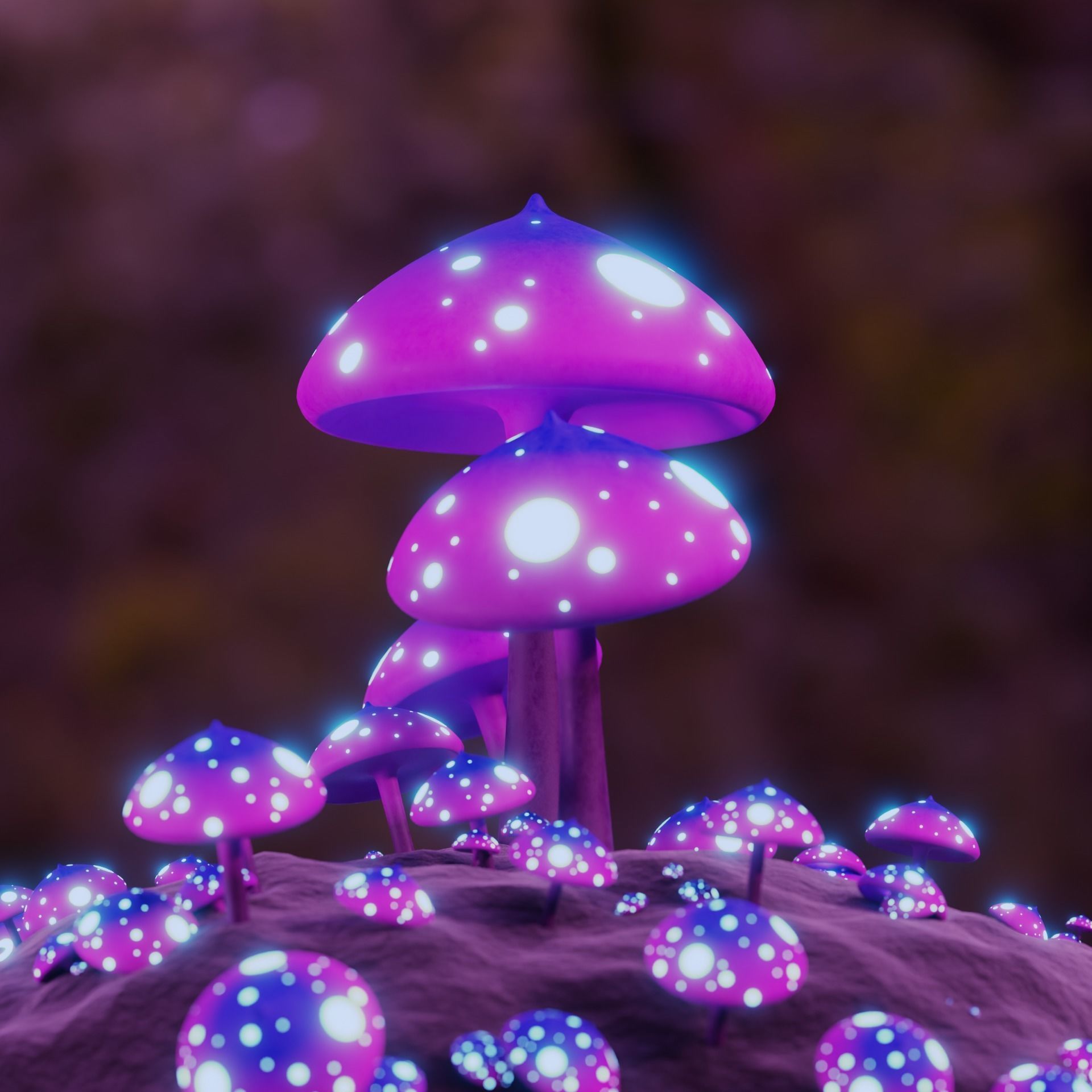 Glowing Mushroom 3D model_7