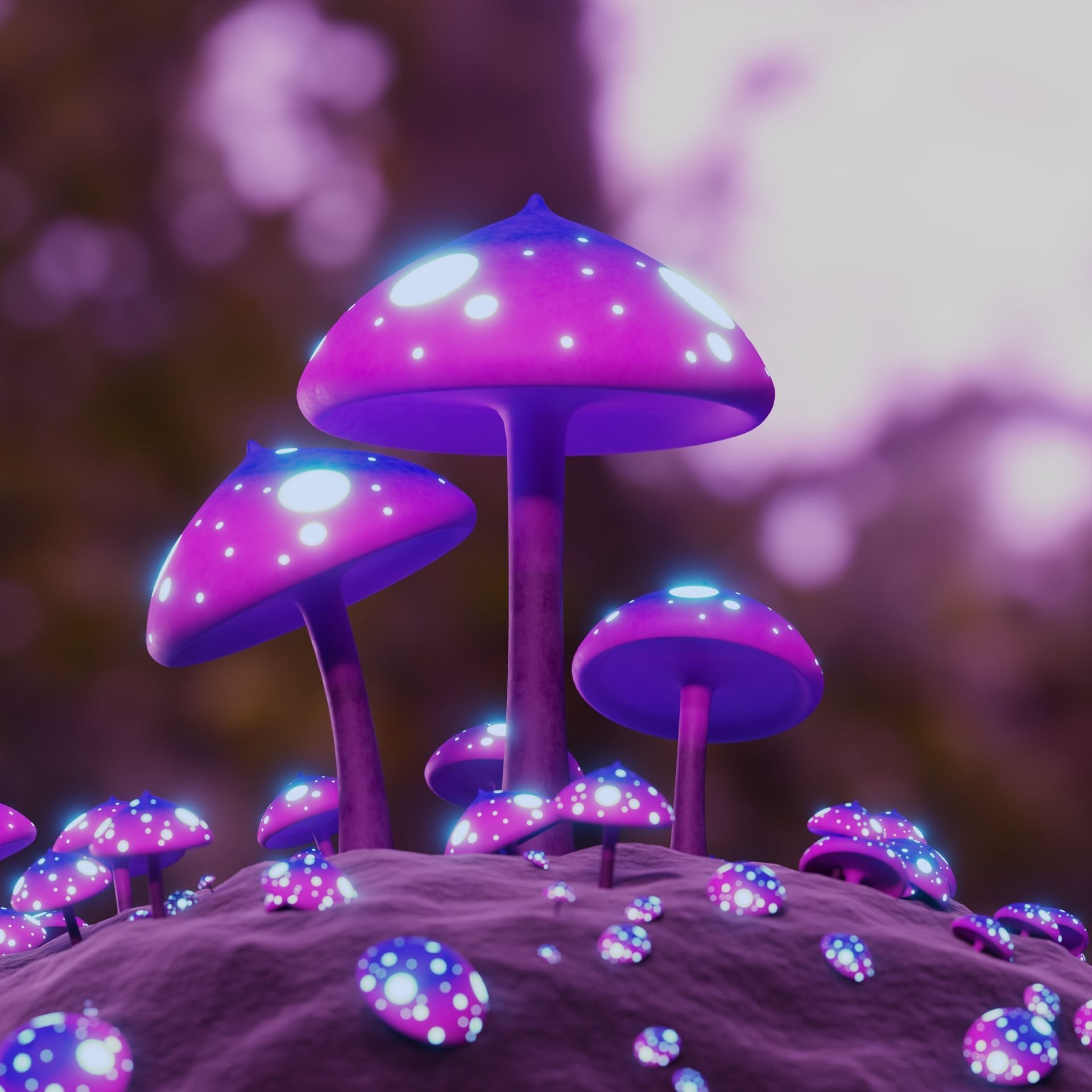 Glowing Mushroom 3D model_9