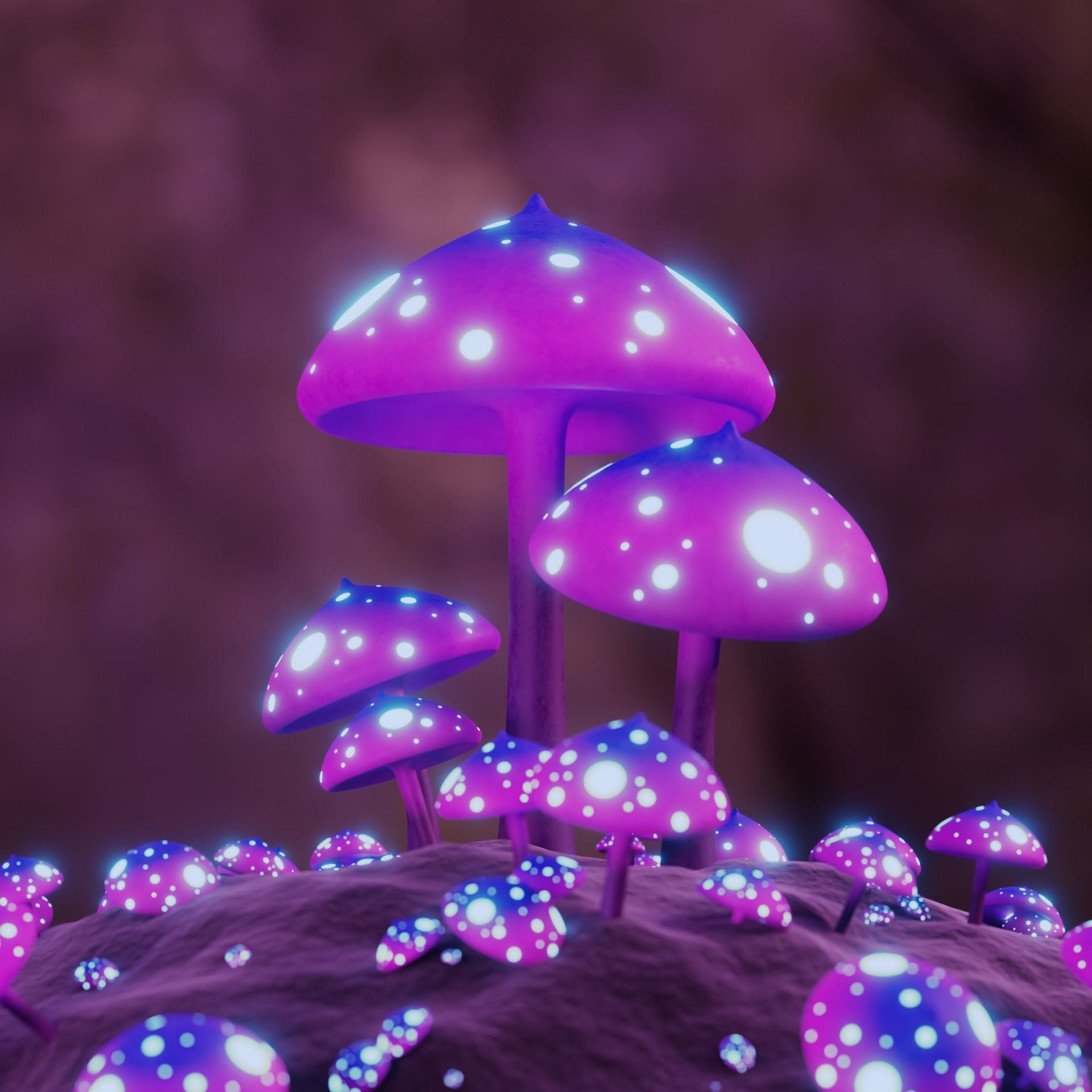 Glowing Mushroom 3D model_6