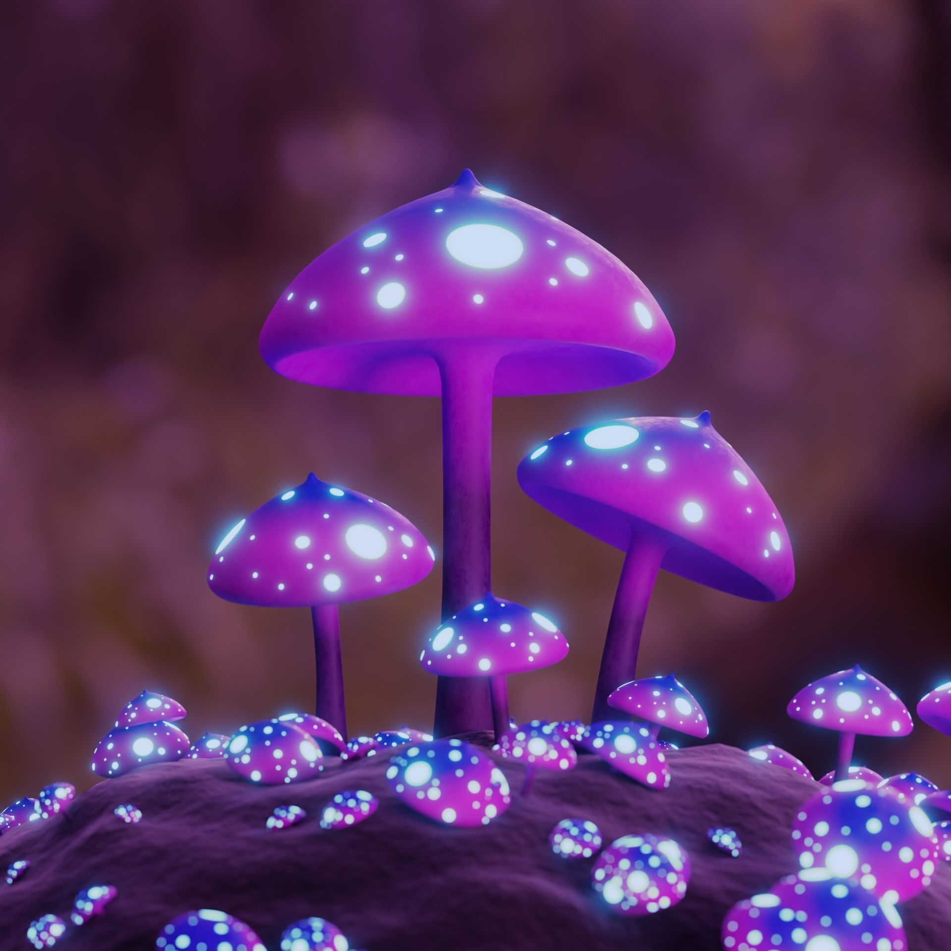 Glowing Mushroom 3D model_4