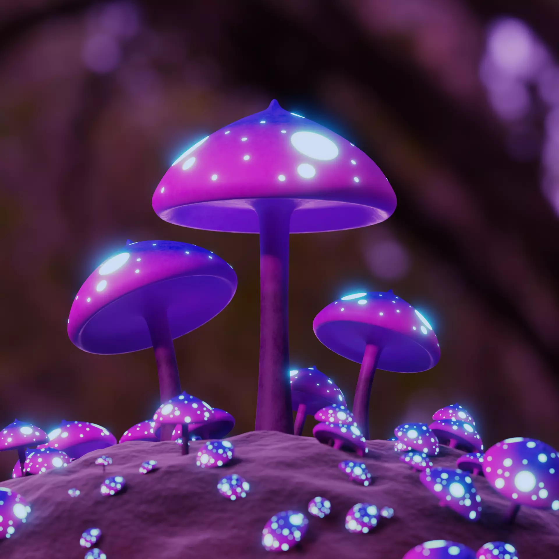 Glowing Mushroom 3D model_0