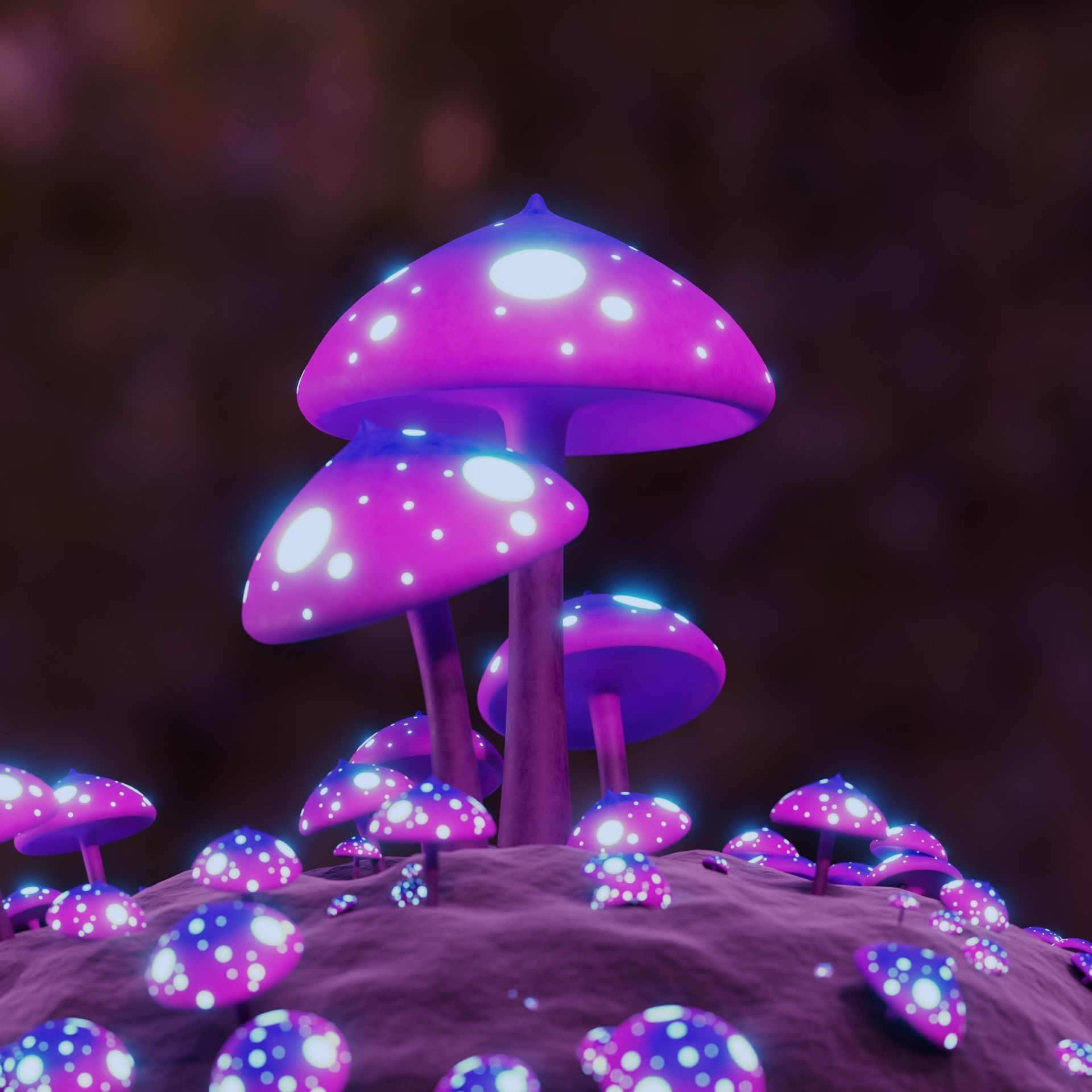 Glowing Mushroom 3D model_8
