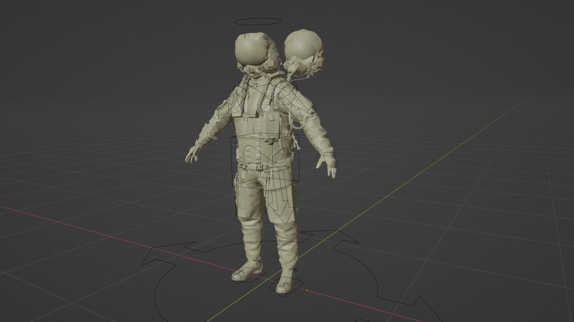 FLIGHT SUIT Fighter Pilot Rigged Low-poly 3D model_36