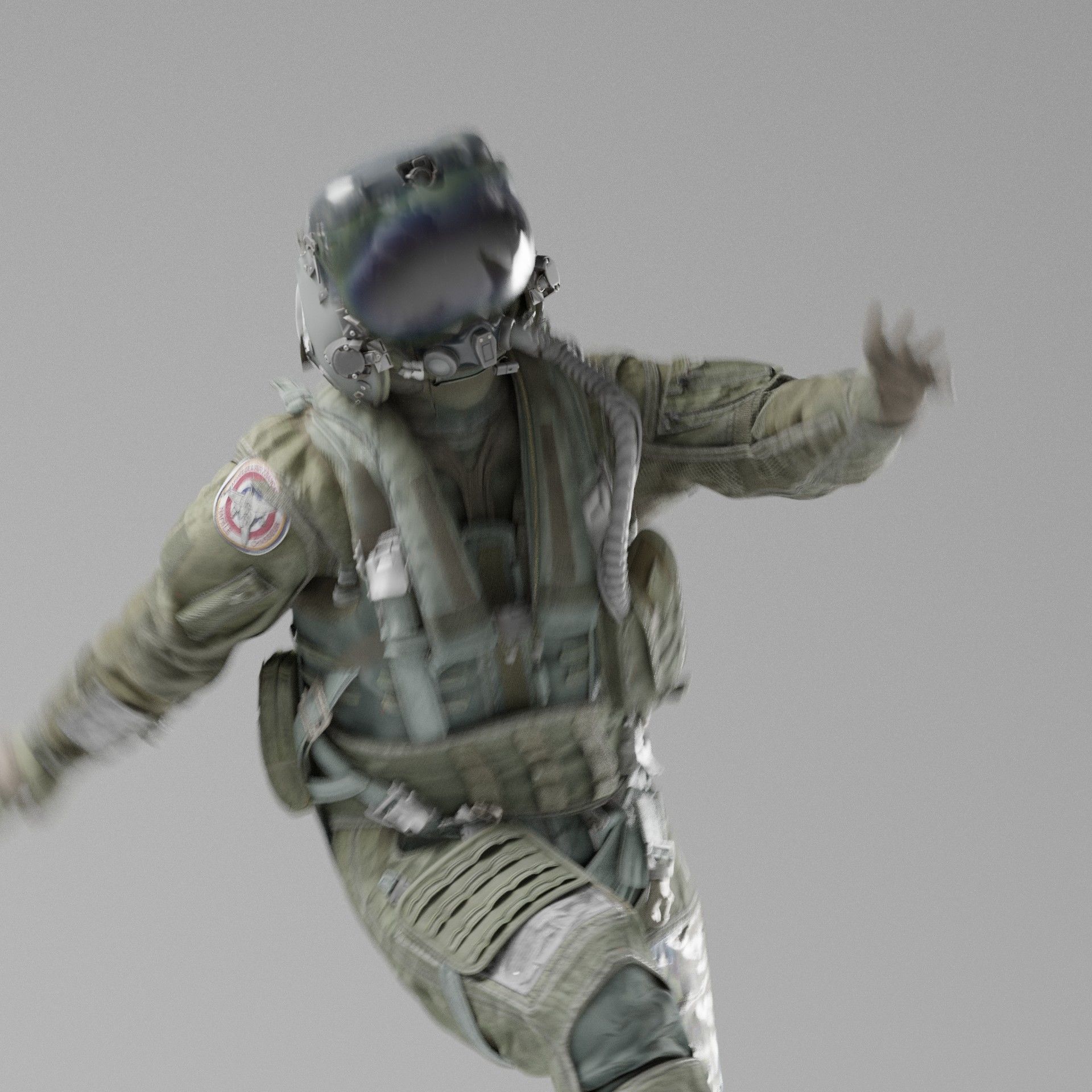 FLIGHT SUIT Fighter Pilot Rigged Low-poly 3D model_7