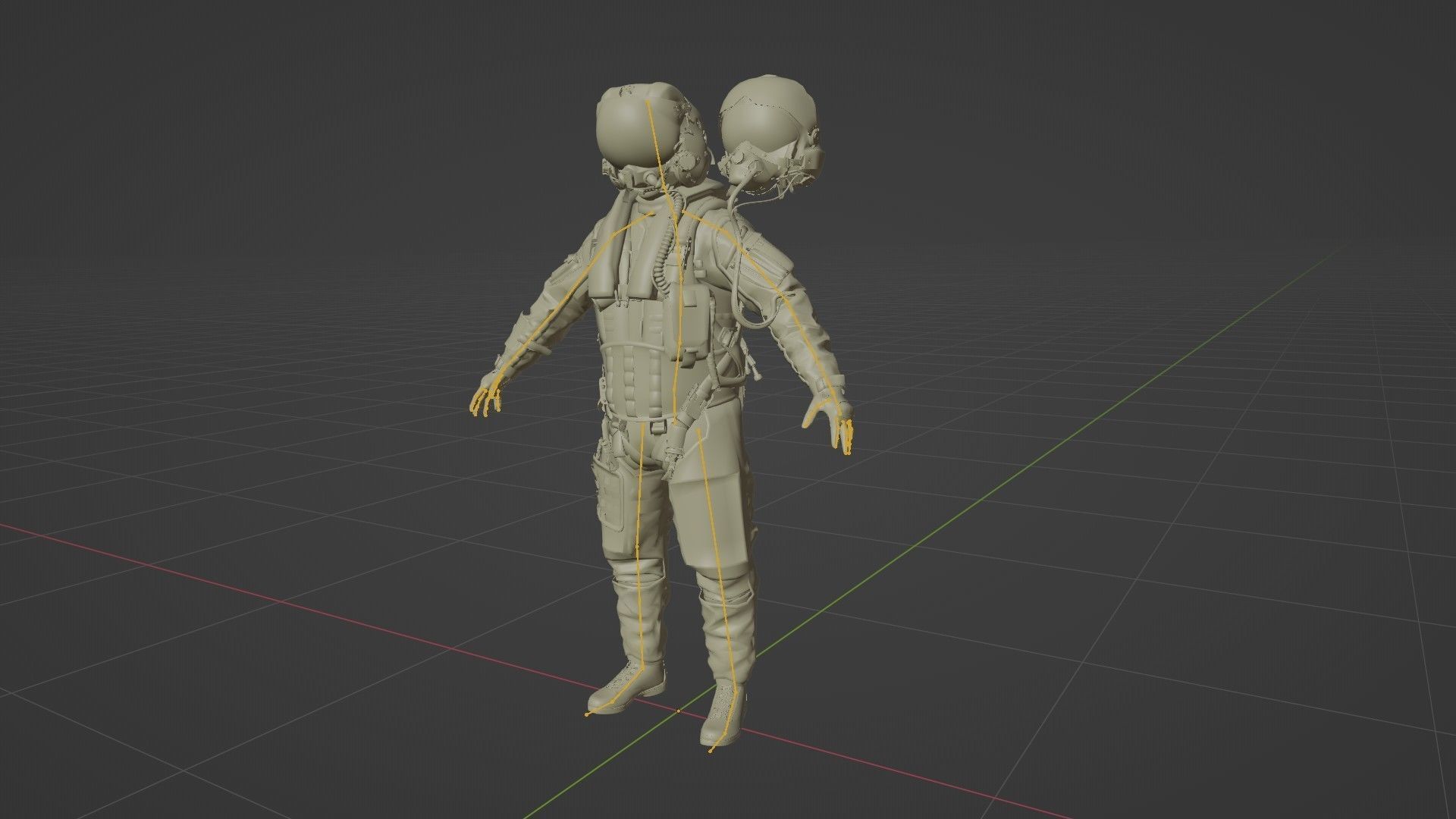 FLIGHT SUIT Fighter Pilot Rigged Low-poly 3D model_37