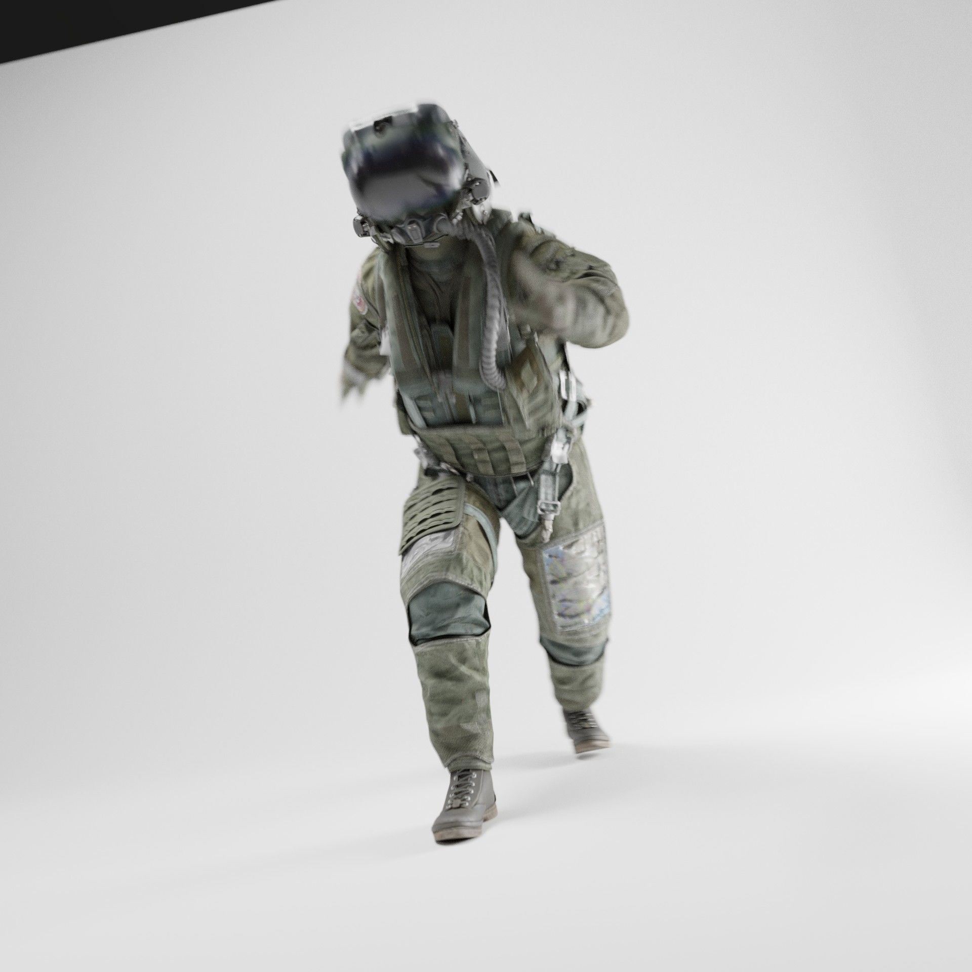 FLIGHT SUIT Fighter Pilot Rigged Low-poly 3D model_5