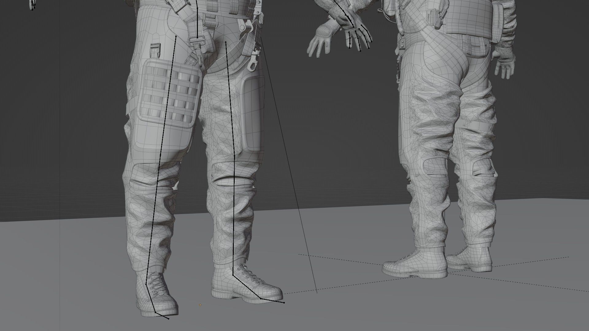 FLIGHT SUIT Fighter Pilot Rigged Low-poly 3D model_29