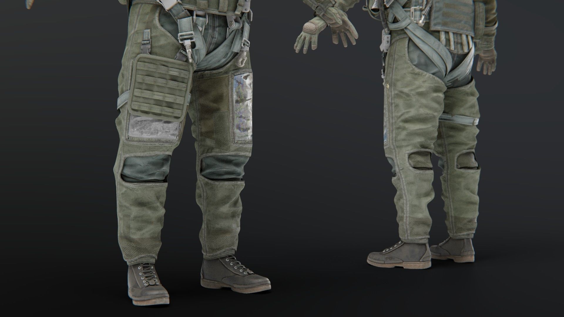 FLIGHT SUIT Fighter Pilot Rigged Low-poly 3D model_19