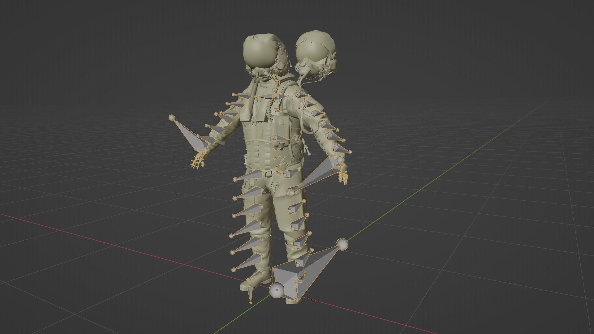 FLIGHT SUIT Fighter Pilot Rigged Low-poly 3D model_38