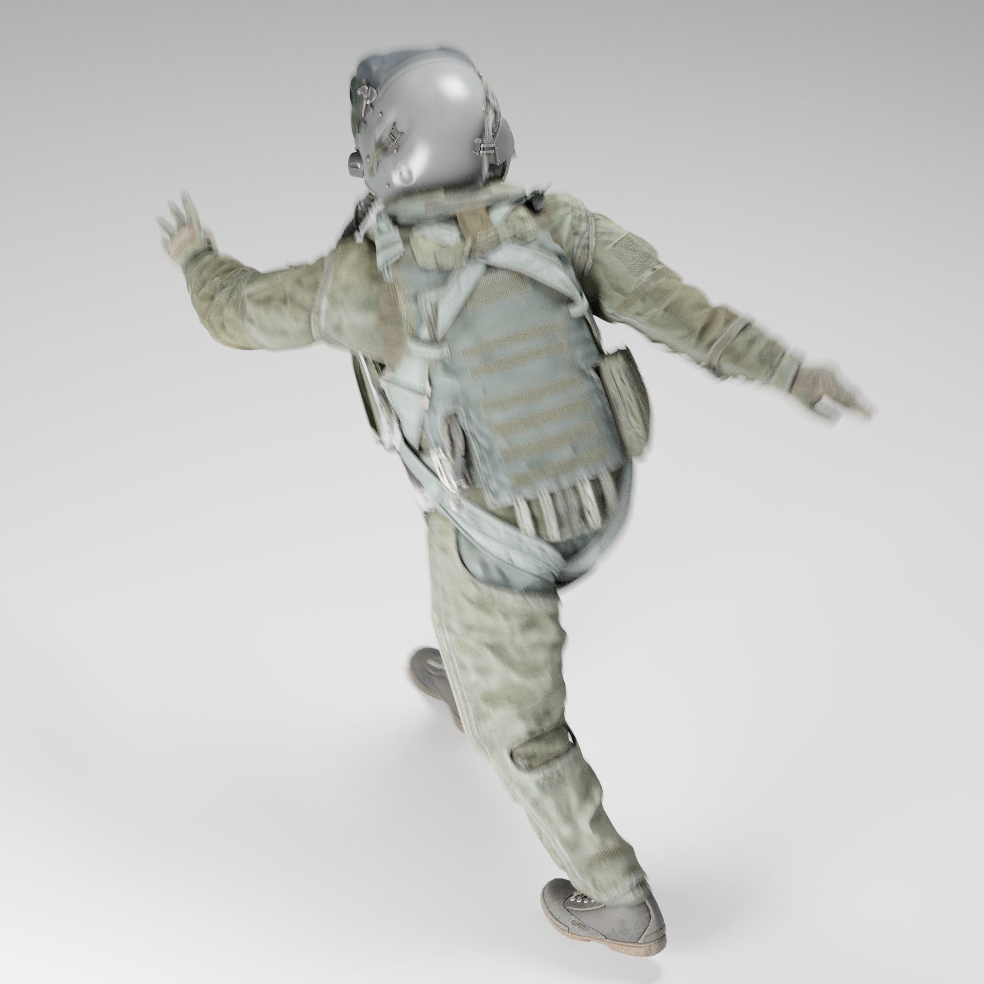 FLIGHT SUIT Fighter Pilot Rigged Low-poly 3D model_6
