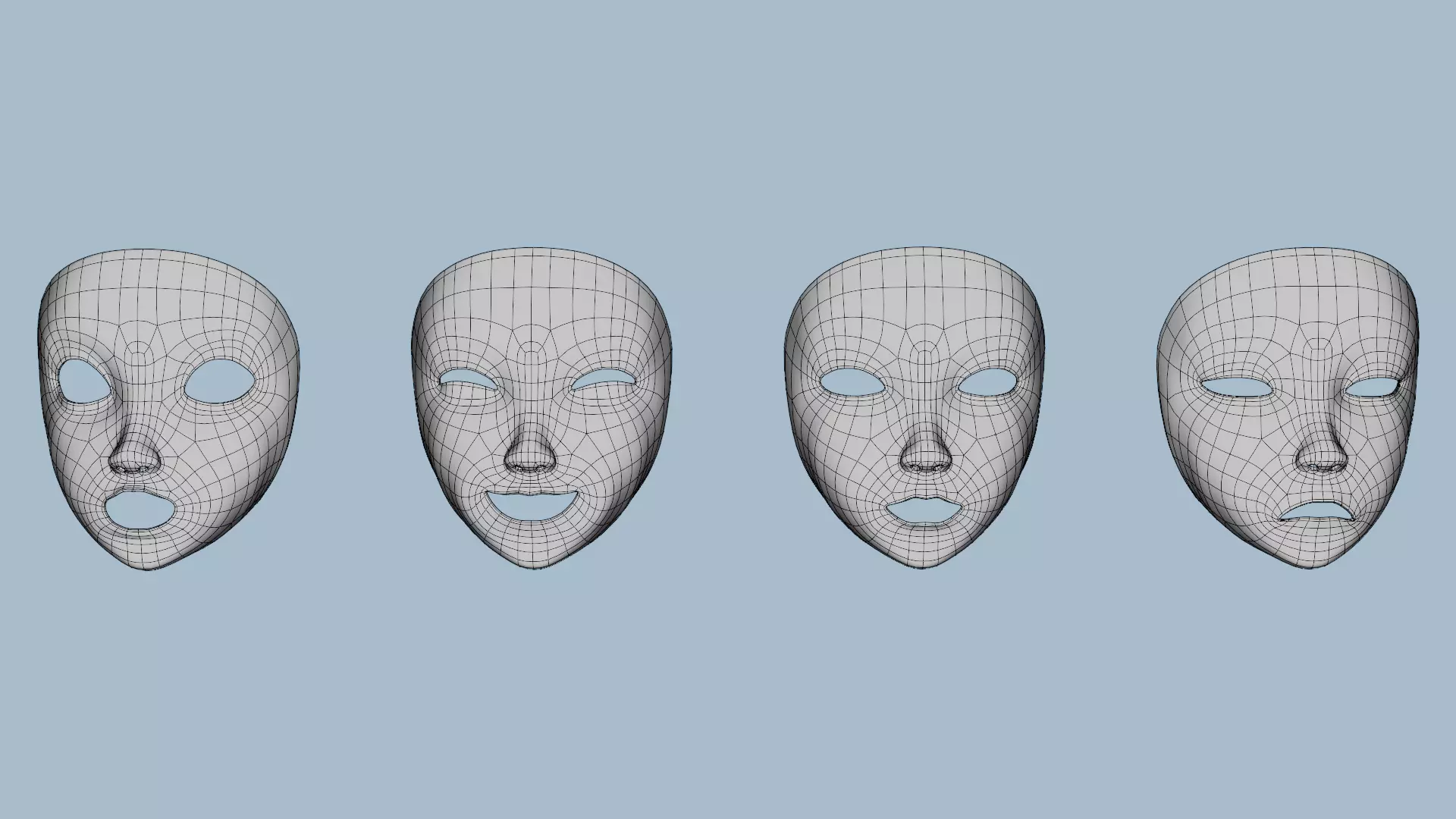 Full-Face Masks Low-poly 3D model_3