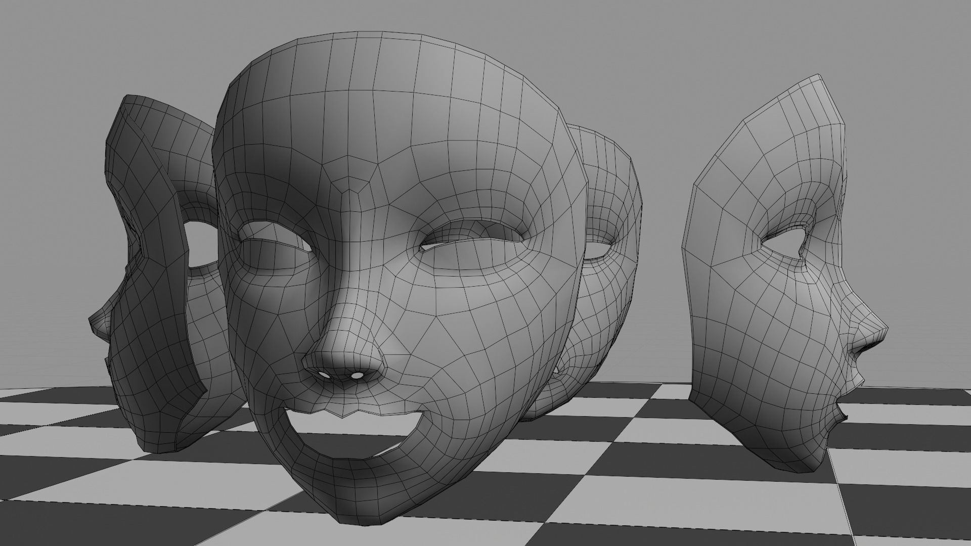 Full-Face Masks Low-poly 3D model_12