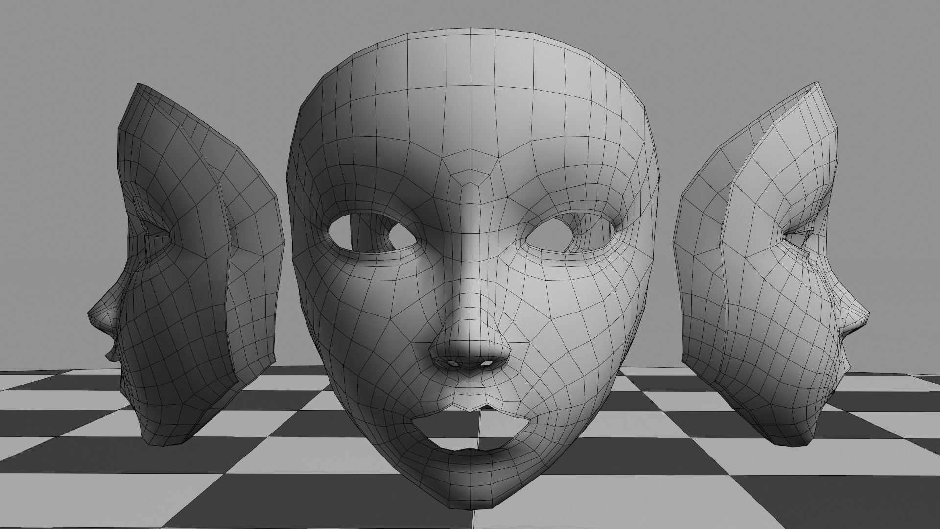 Full-Face Masks Low-poly 3D model_10